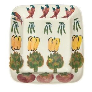 Hartstone Farmer's Market Square Decorative Vegetable Serving Platter